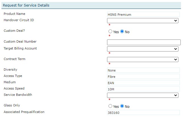 service details NC
