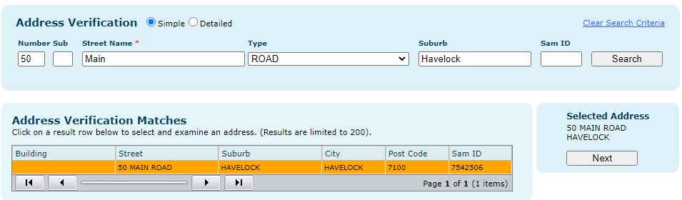 address