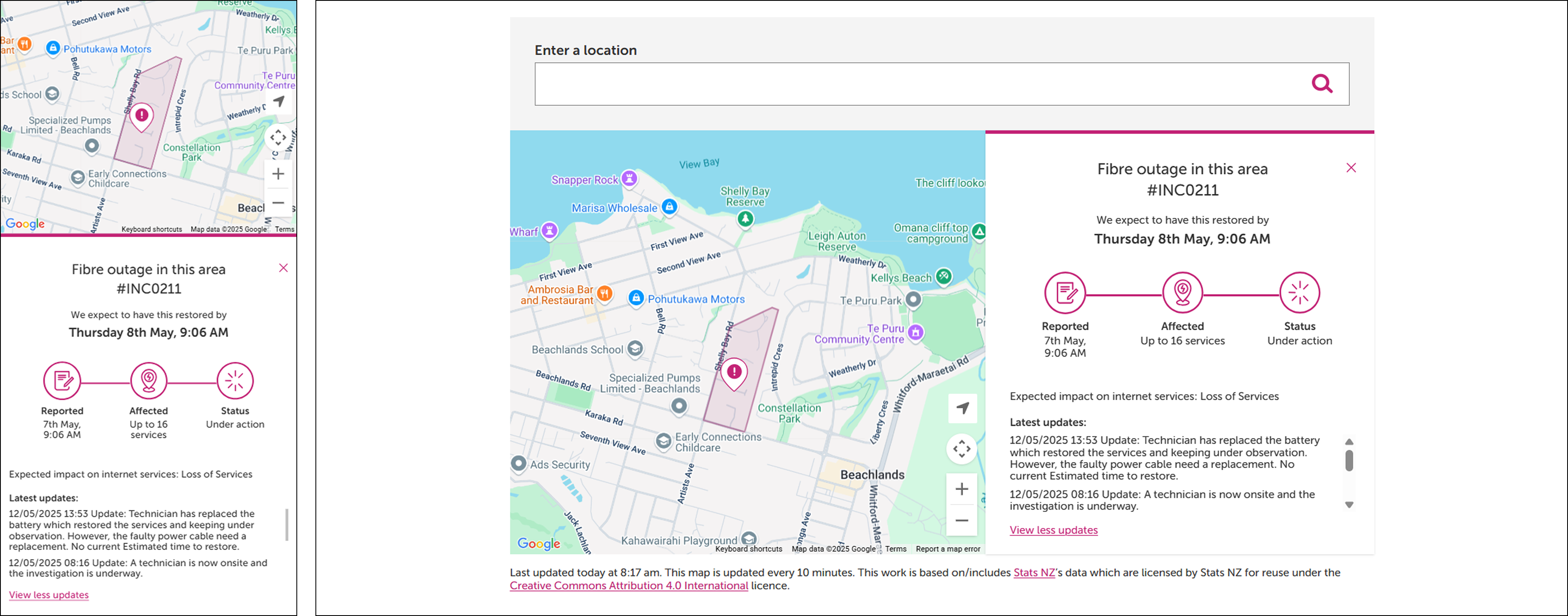 outages map