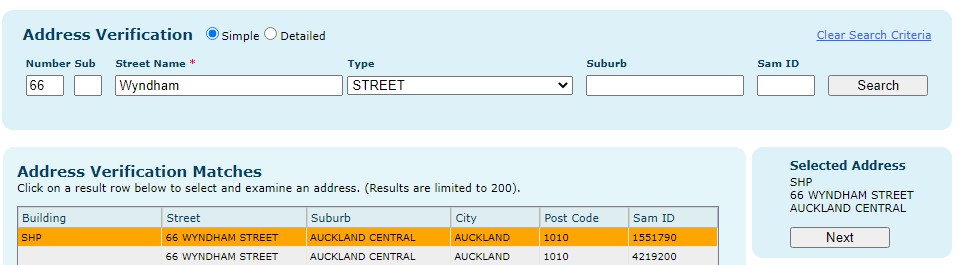 address
