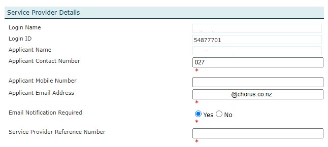 Service Provider Details
