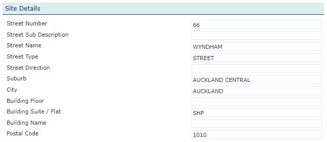 site details