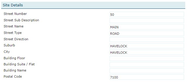 site details
